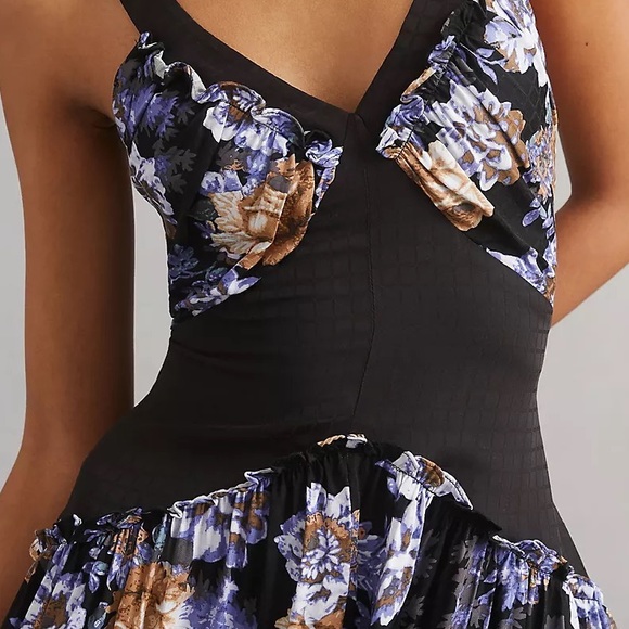 Anthropologie Two Piece Set: Floral Maxi Dress & Mesh Long Sleeve Top - Picture 11 of 15